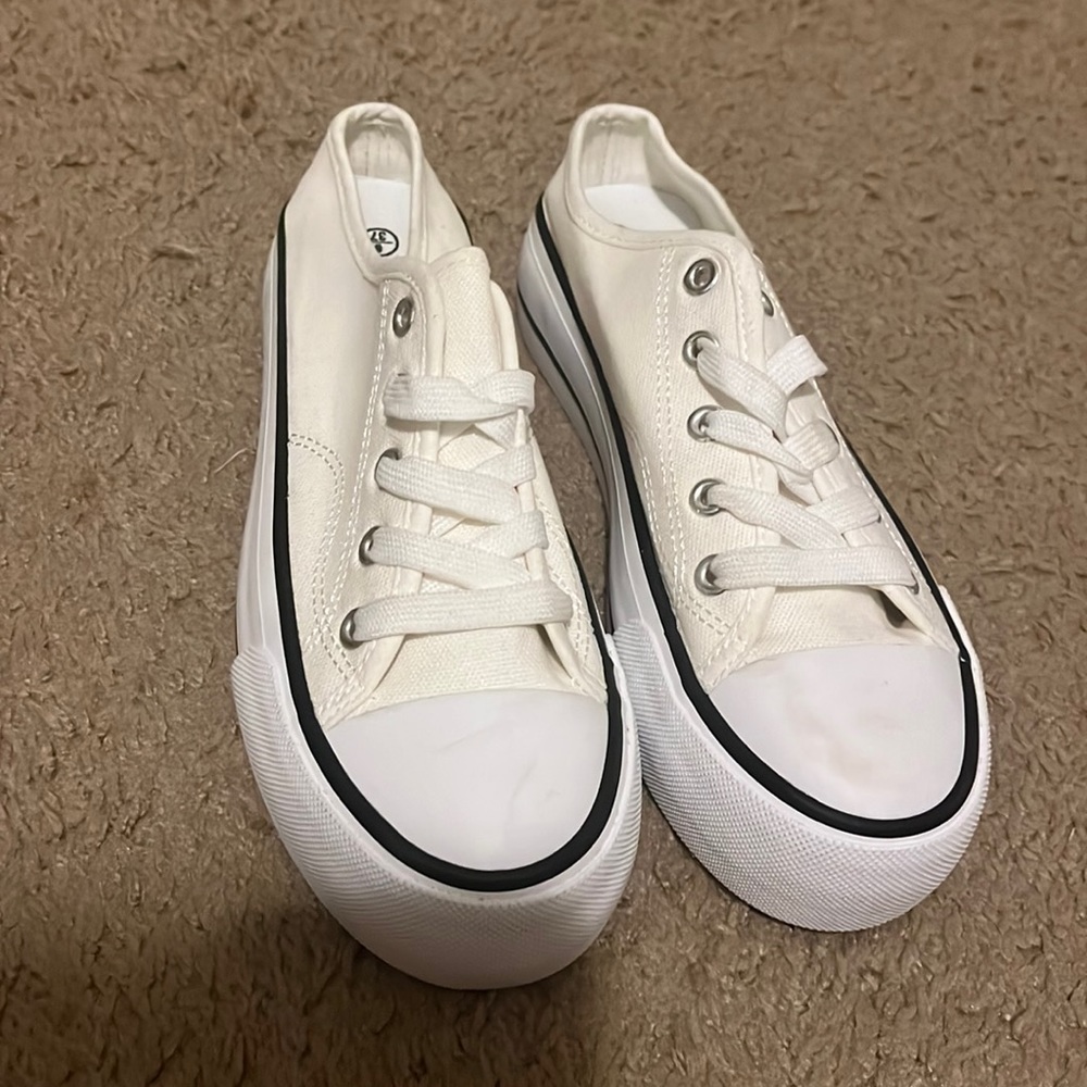 White platform sneakers